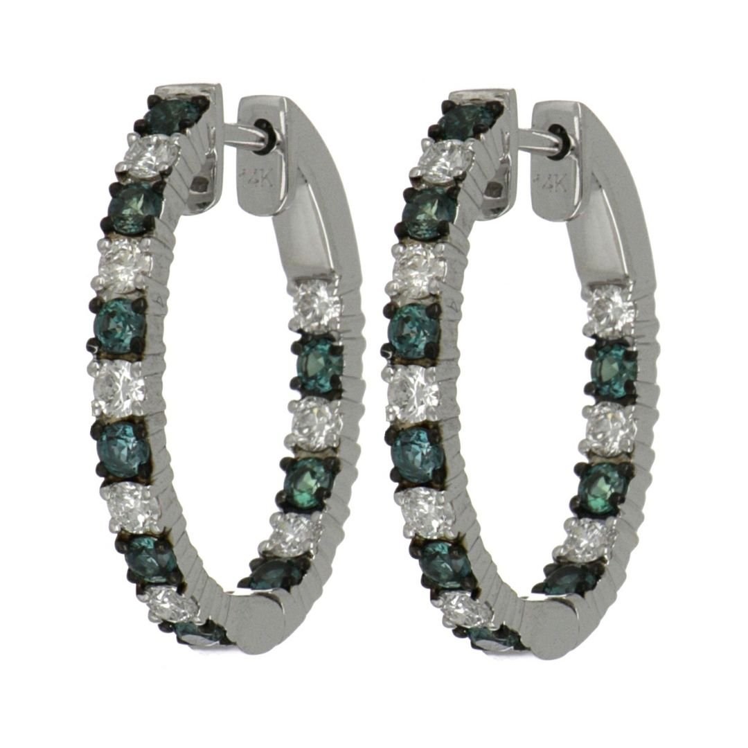 Alexandrite Earrings (Alexandrite 0.87 cts. White Diamond 0.65 cts.) Not Net