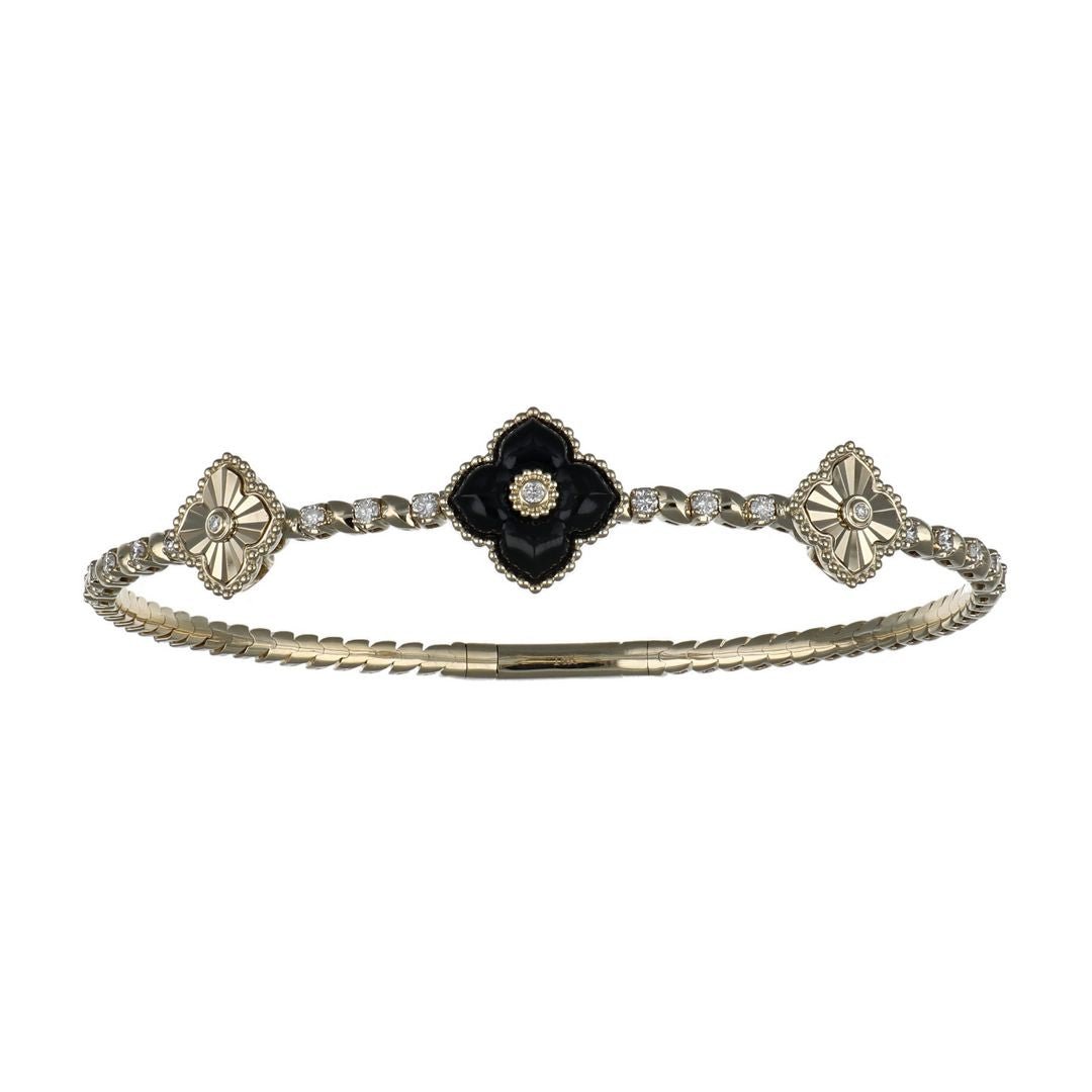 Onyx Flexi Bangle (Onyx Round White Diamond 0.35 cts.) Not Net