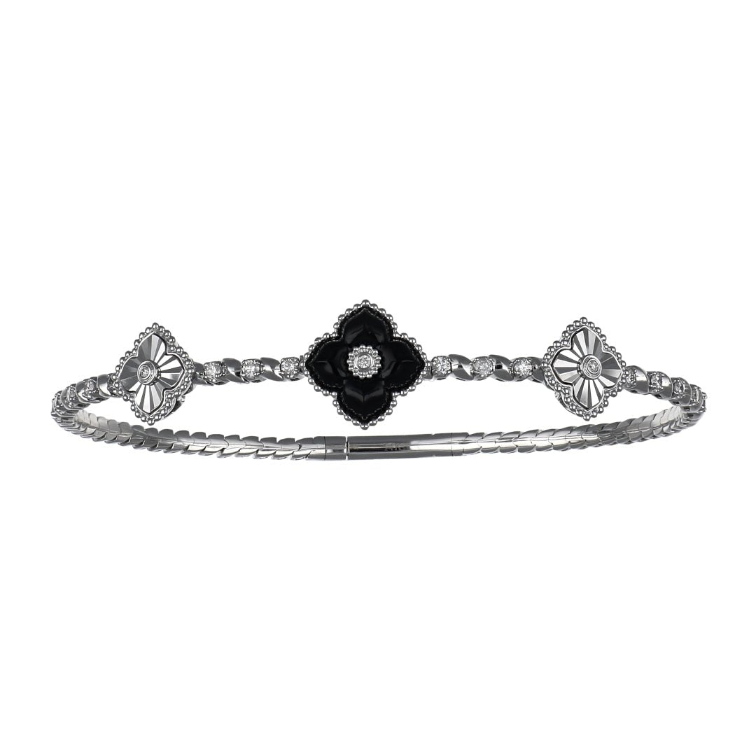 Onyx Flexi Bangle (Onyx White Diamond 0.37 cts.) Not Net