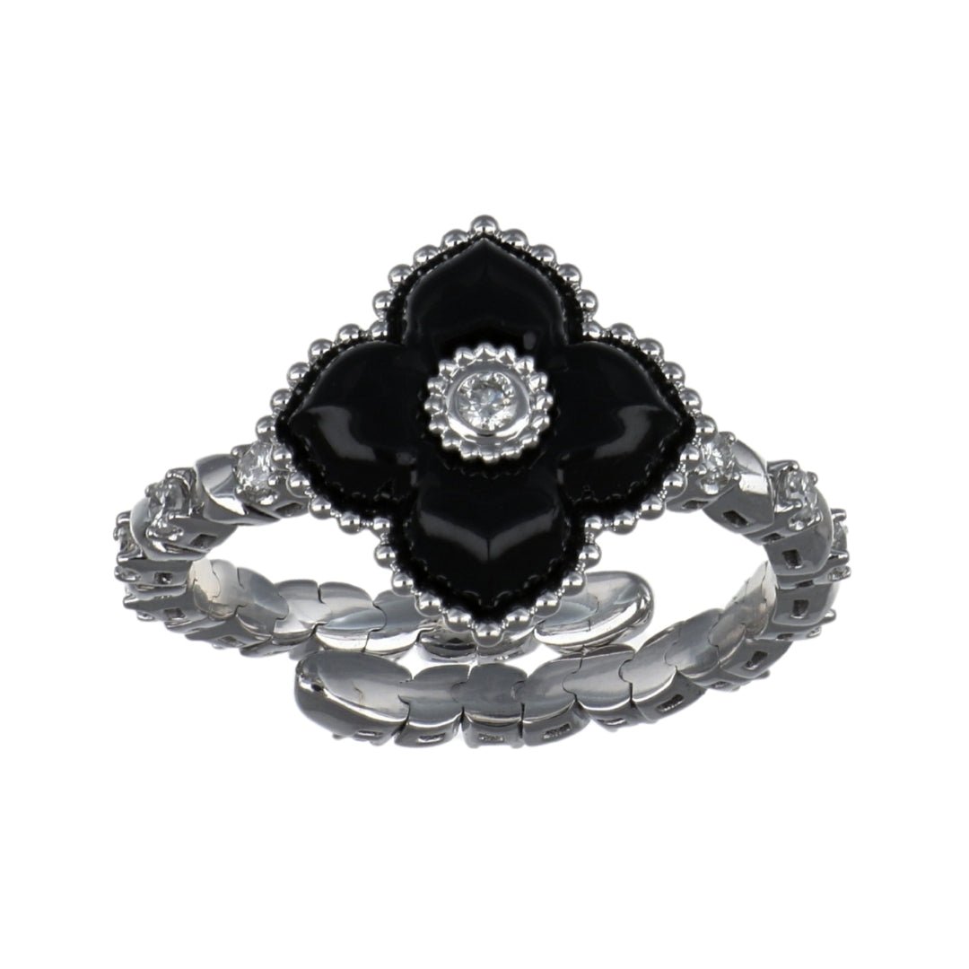 Onyx Flexi Ring (Onyx White Diamond 0.35 cts.) Not Net