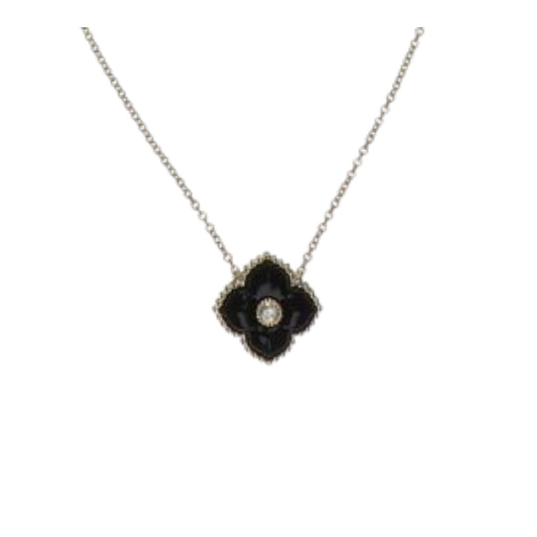 Onyx Necklace (Onyx White Diamond 0.06 cts.) Not Net