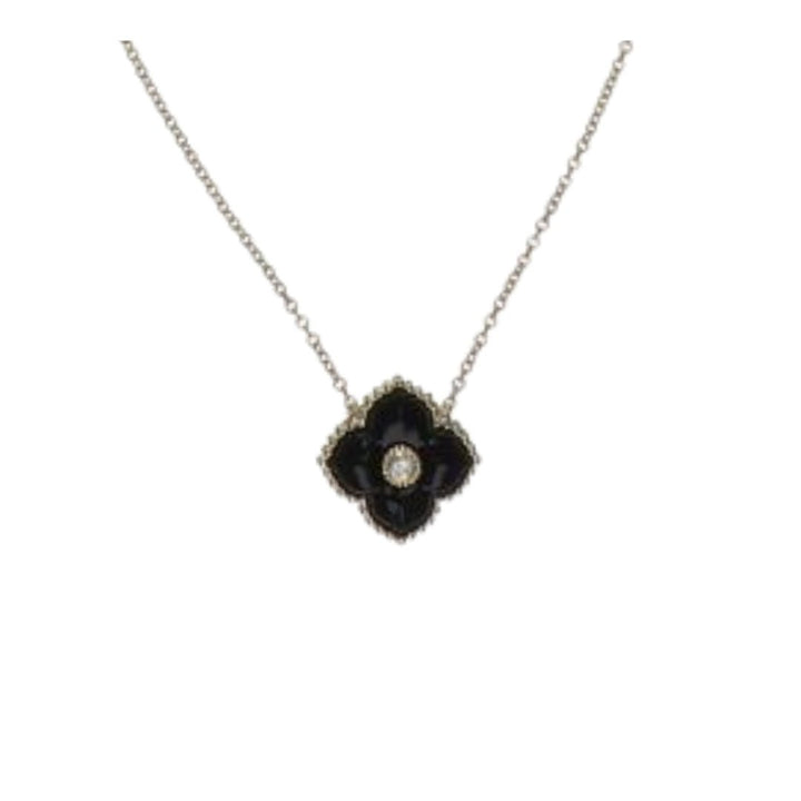 Onyx Necklace (Onyx White Diamond 0.06 cts.) Not Net