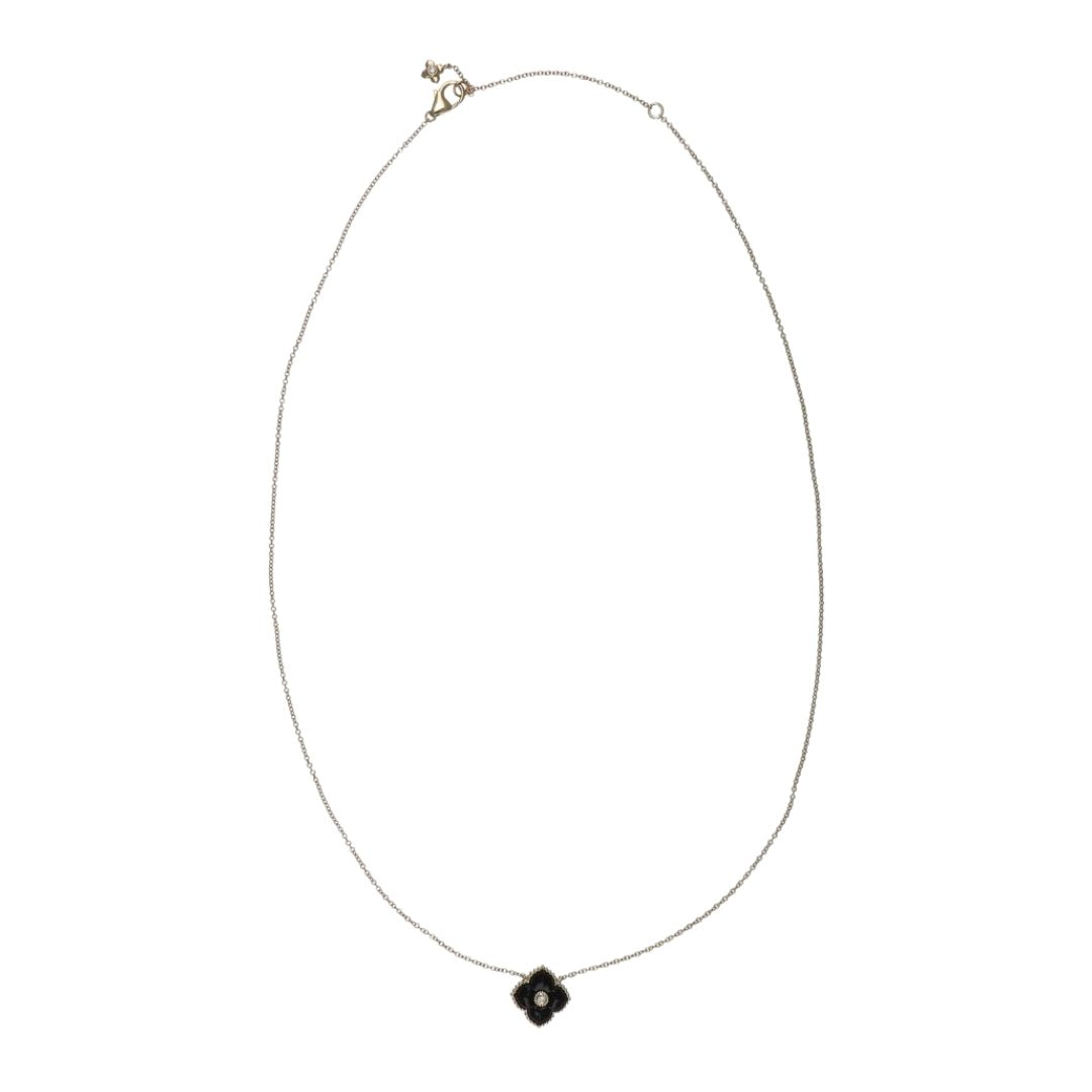 Onyx Necklace (Onyx White Diamond 0.06 cts.) Not Net