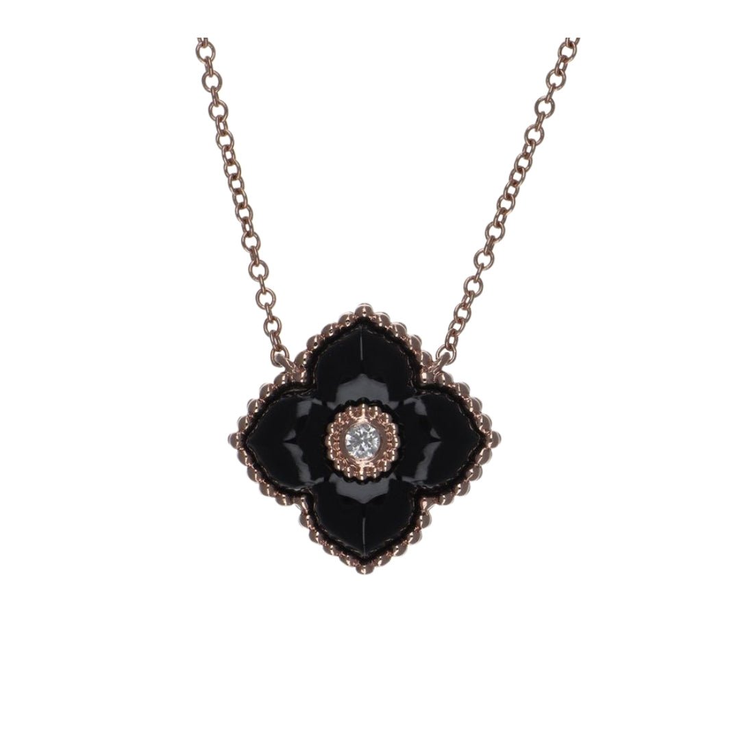 Onyx Necklace (Onyx White Diamond 0.37 cts.) Not Net
