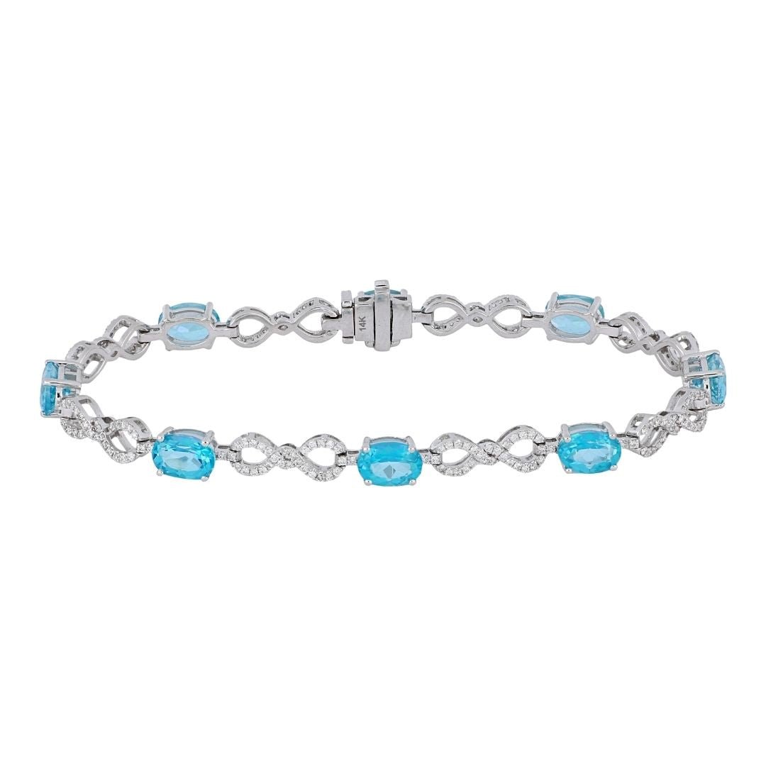 Buy Paraiba Topaz Bracelet (Paraiba Topaz 6.86 cts. White Diamond 0.65 cts.) at Kay's Fine Jewelry