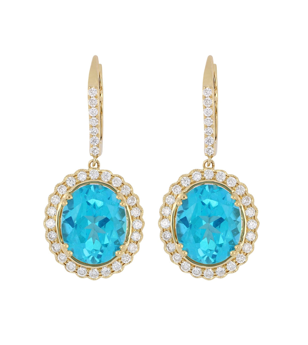 Buy Paraiba Topaz Earrings (Paraiba Topaz 11.7 cts. White Diamond 0.92 cts.) at Kay's Fine Jewelry