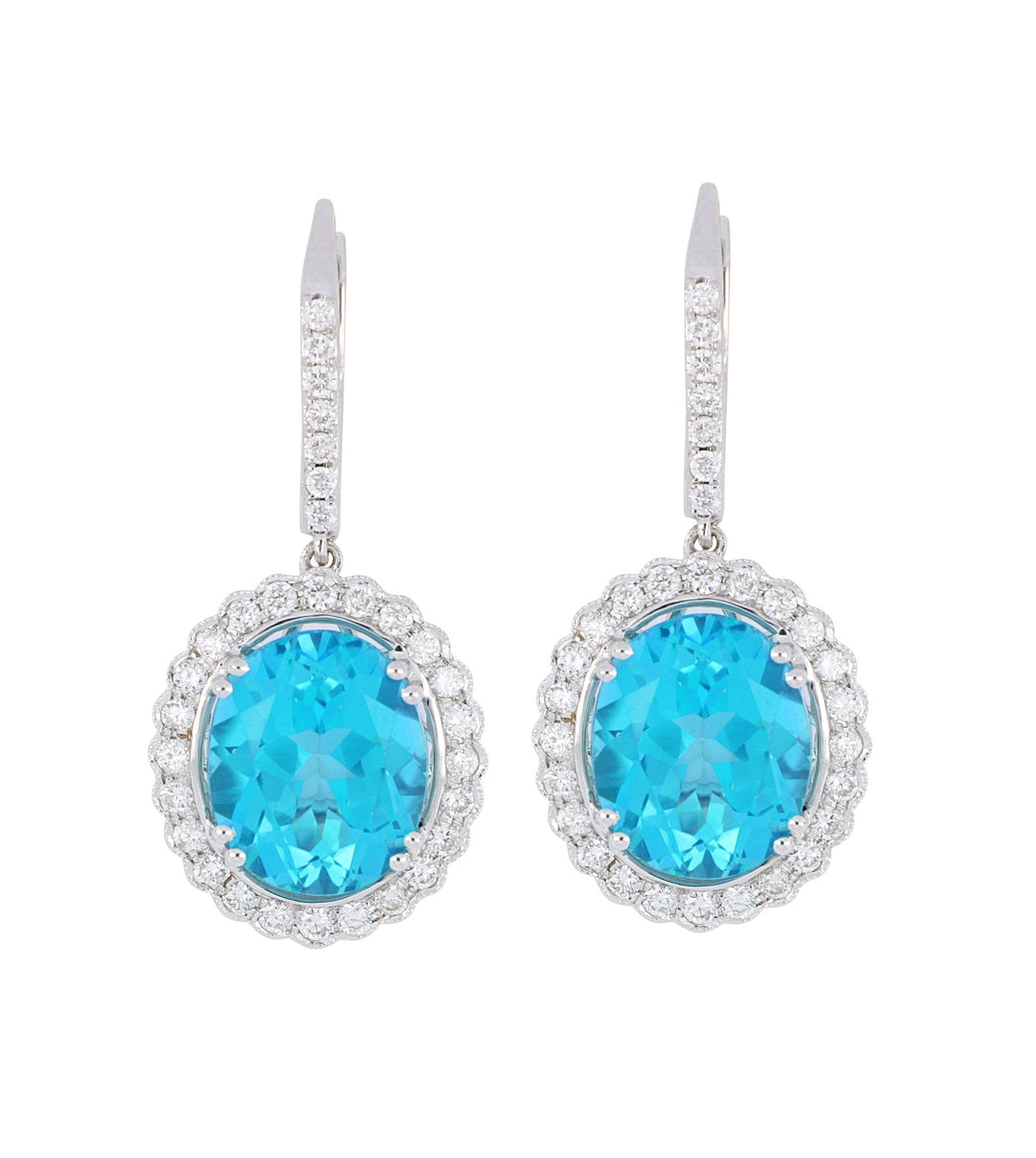 Buy Paraiba Topaz Earrings (Paraiba Topaz 11.86 cts. White Diamond 0.92 cts.) at Kay's Fine Jewelry