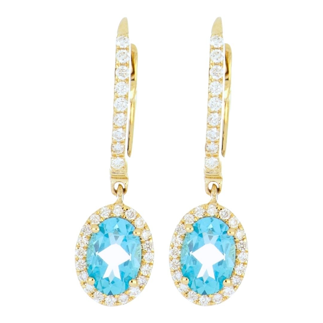 Buy Paraiba Topaz Earrings (Paraiba Topaz 1.54 cts. White Diamond 0.36 cts.) at Kay's Fine Jewelry