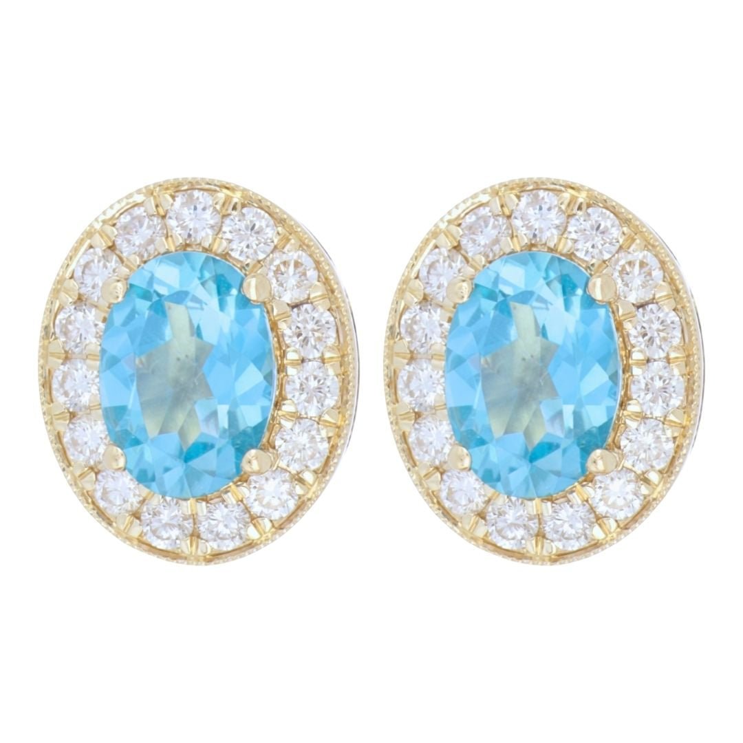 Buy Paraiba Topaz Earrings (Paraiba Topaz 1.58 cts. White Diamond 0.44 cts.) at Kay's Fine Jewelry