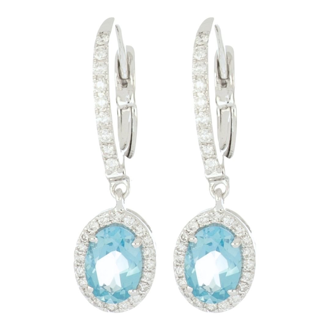 Buy Paraiba Topaz Earrings (Paraiba Topaz 1.72 cts. White Diamond 0.36 cts.) at Kay's Fine Jewelry