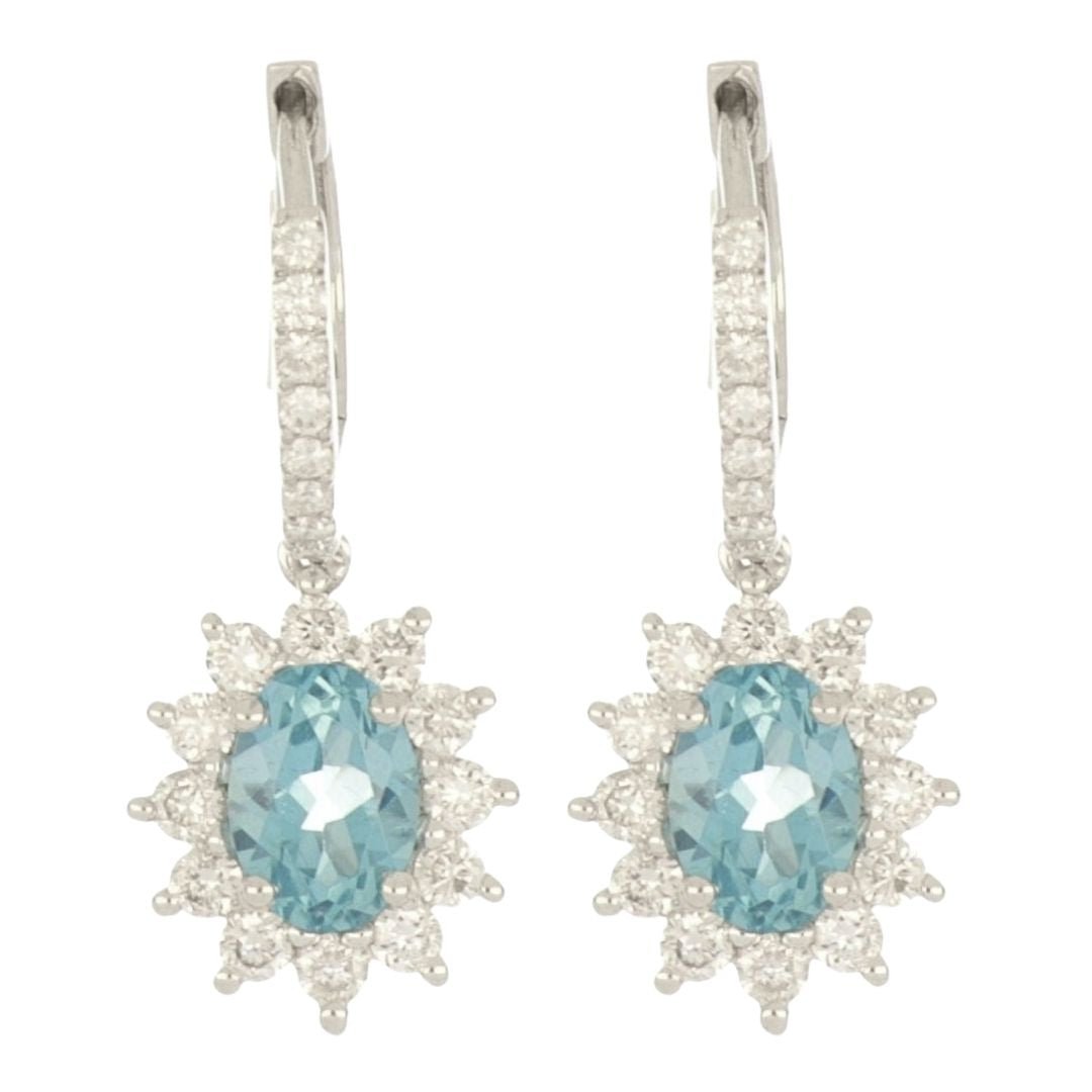 Buy Paraiba Topaz Earrings (Paraiba Topaz 1.79 cts. White Diamond 0.91 cts.) at Kay's Fine Jewelry