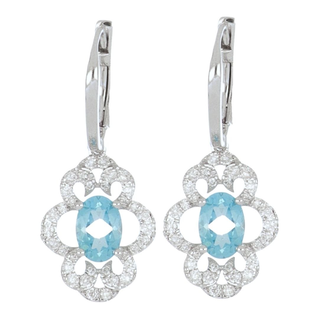 Buy Paraiba Topaz Earrings (Paraiba Topaz 1.82 cts. Round White Diamond 0.66 cts.) at Kay's Fine Jewelry