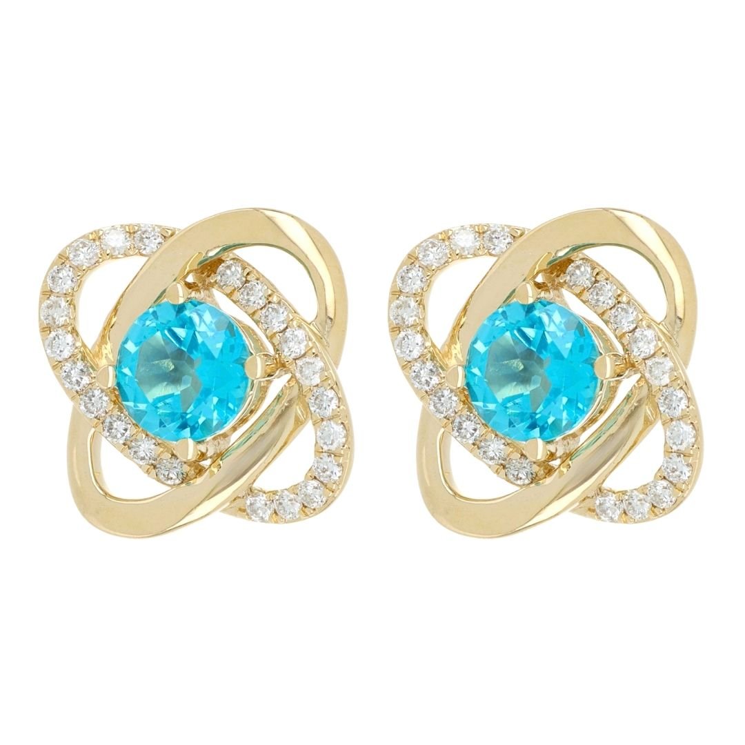 Buy Paraiba Topaz Earrings (Paraiba Topaz 1.94 cts. White Diamond 0.44 cts.) at Kay's Fine Jewelry