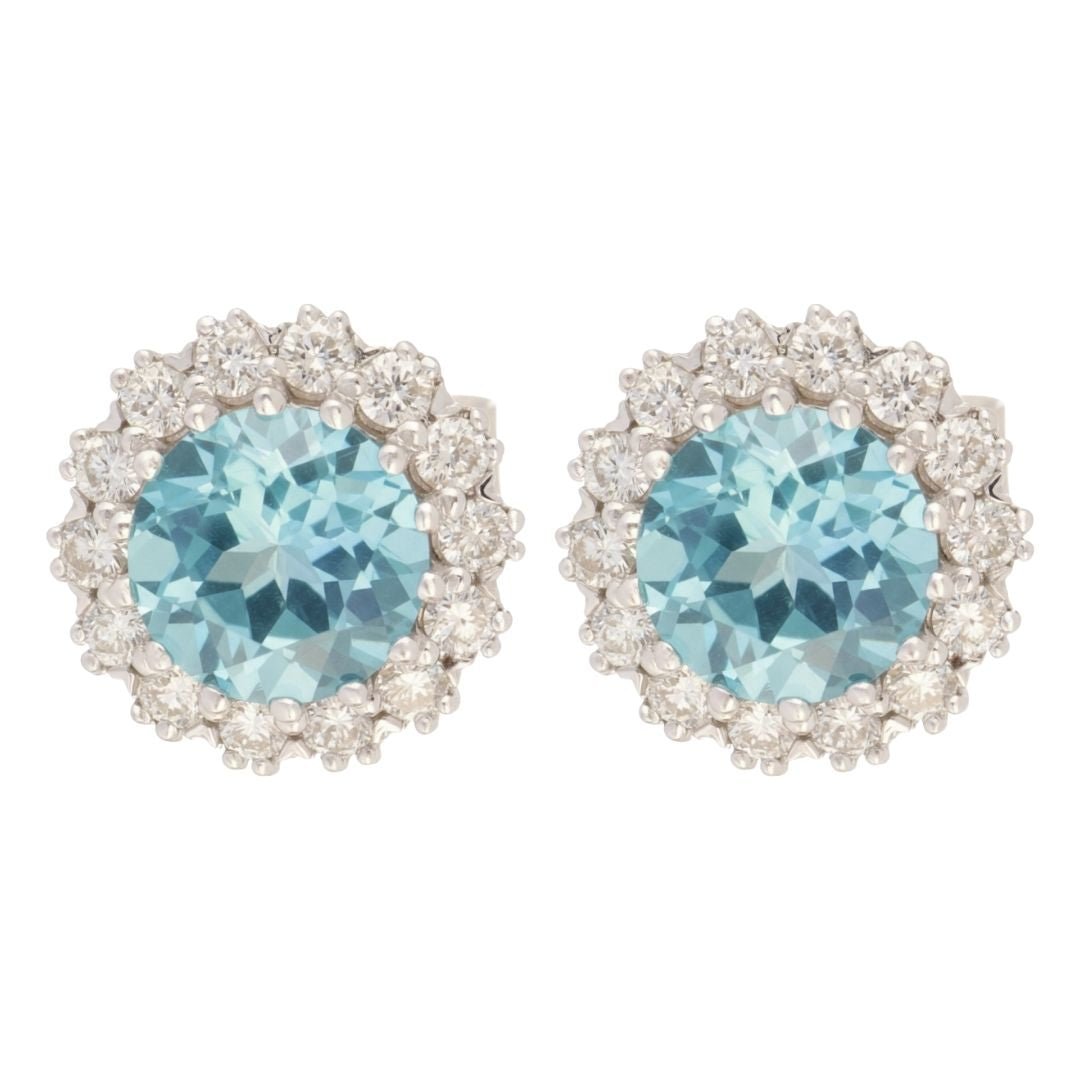 Buy Paraiba Topaz Earrings (Paraiba Topaz 1.97 cts. White Diamond 0.44 cts.) at Kay's Fine Jewelry