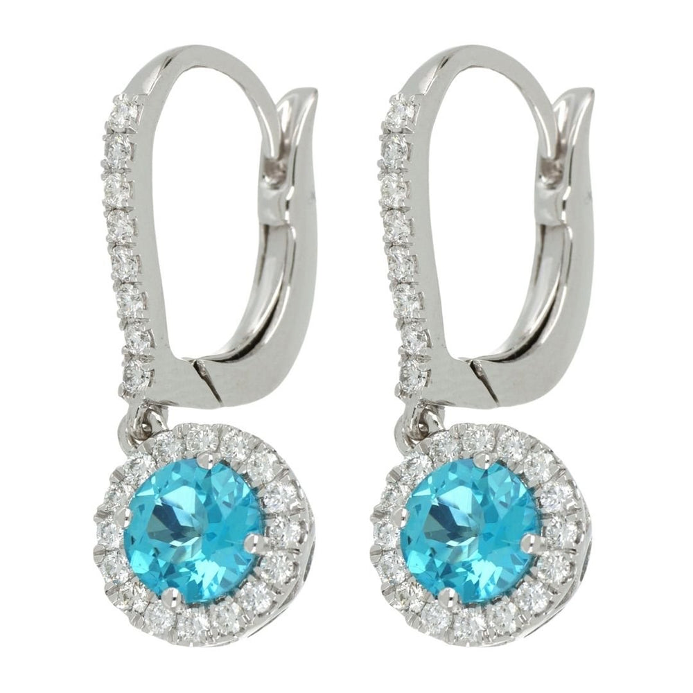 Buy Paraiba Topaz Earrings (Paraiba Topaz 1.99 cts. White Diamond 0.6 cts.) at Kay's Fine Jewelry
