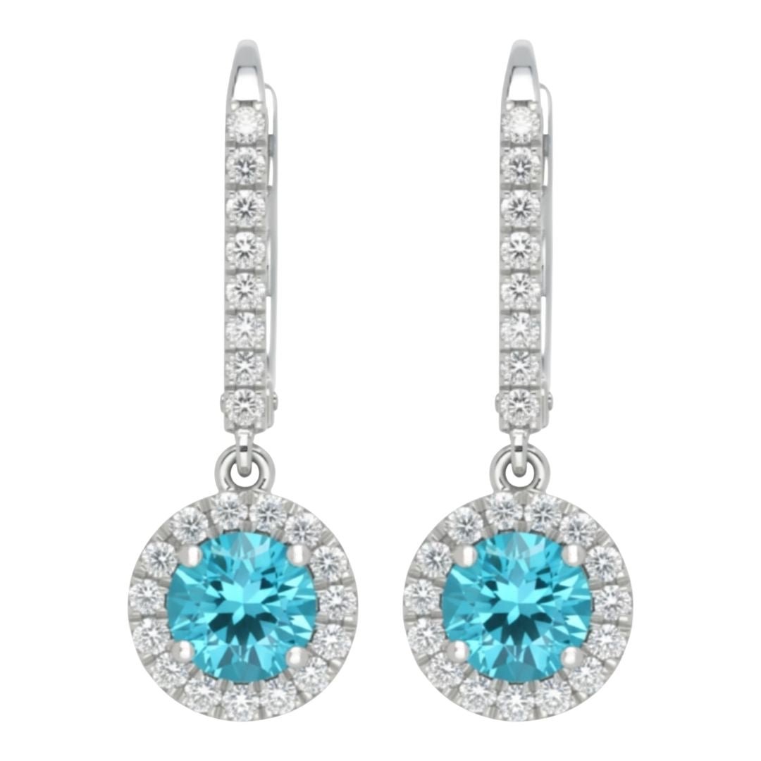 Buy Paraiba Topaz Earrings (Paraiba Topaz 1.99 cts. White Diamond 0.6 cts.) at Kay's Fine Jewelry