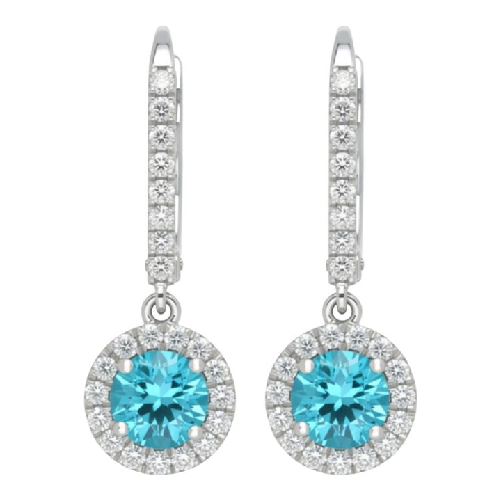 Buy Paraiba Topaz Earrings (Paraiba Topaz 1.99 cts. White Diamond 0.6 cts.) at Kay's Fine Jewelry