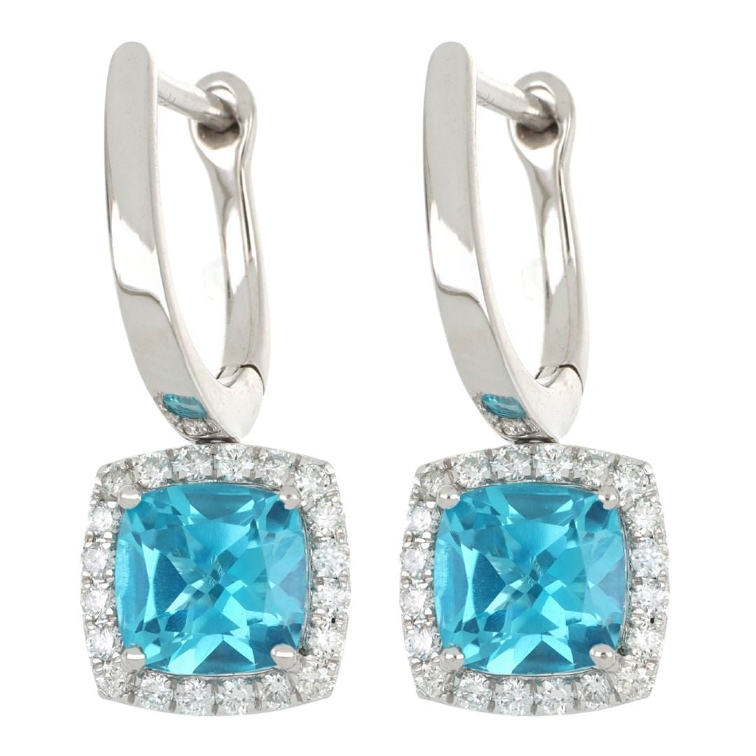 Buy Paraiba Topaz Earrings (Paraiba Topaz 2.47 cts. White Diamond 0.3 cts.) at Kay's Fine Jewelry
