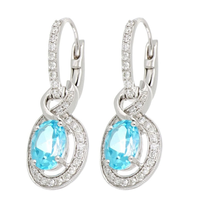 Buy Paraiba Topaz Earrings (Paraiba Topaz 2.77 cts. White Diamond 0.56 cts.) at Kay's Fine Jewelry