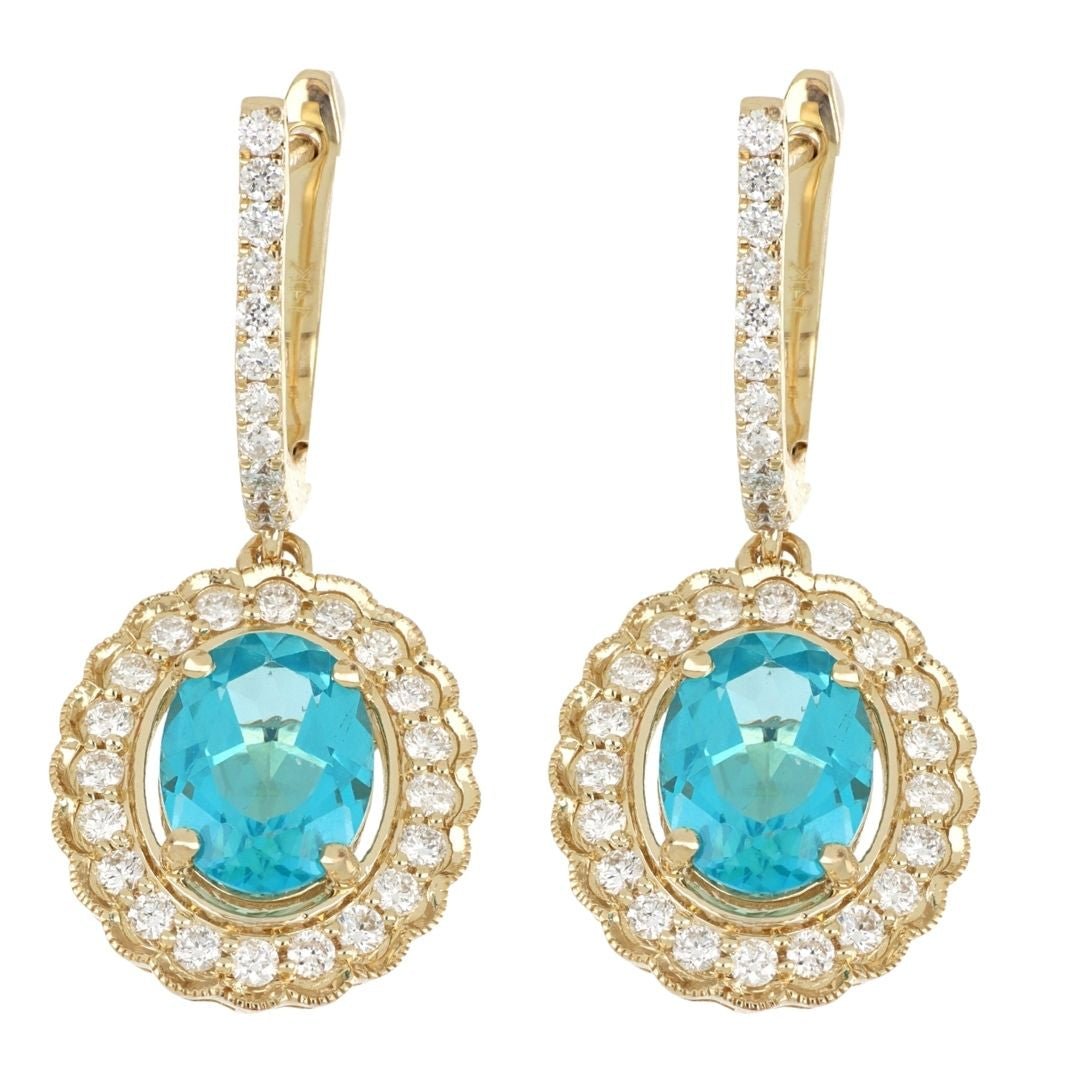 Buy Paraiba Topaz Earrings (Paraiba Topaz 2.83 cts. White Diamond 0.61 cts.) at Kay's Fine Jewelry
