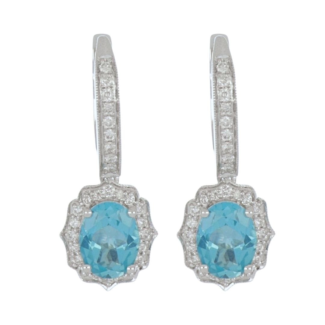 Buy Paraiba Topaz Earrings (Paraiba Topaz 2.85 cts. White Diamond 0.43 cts.) at Kay's Fine Jewelry