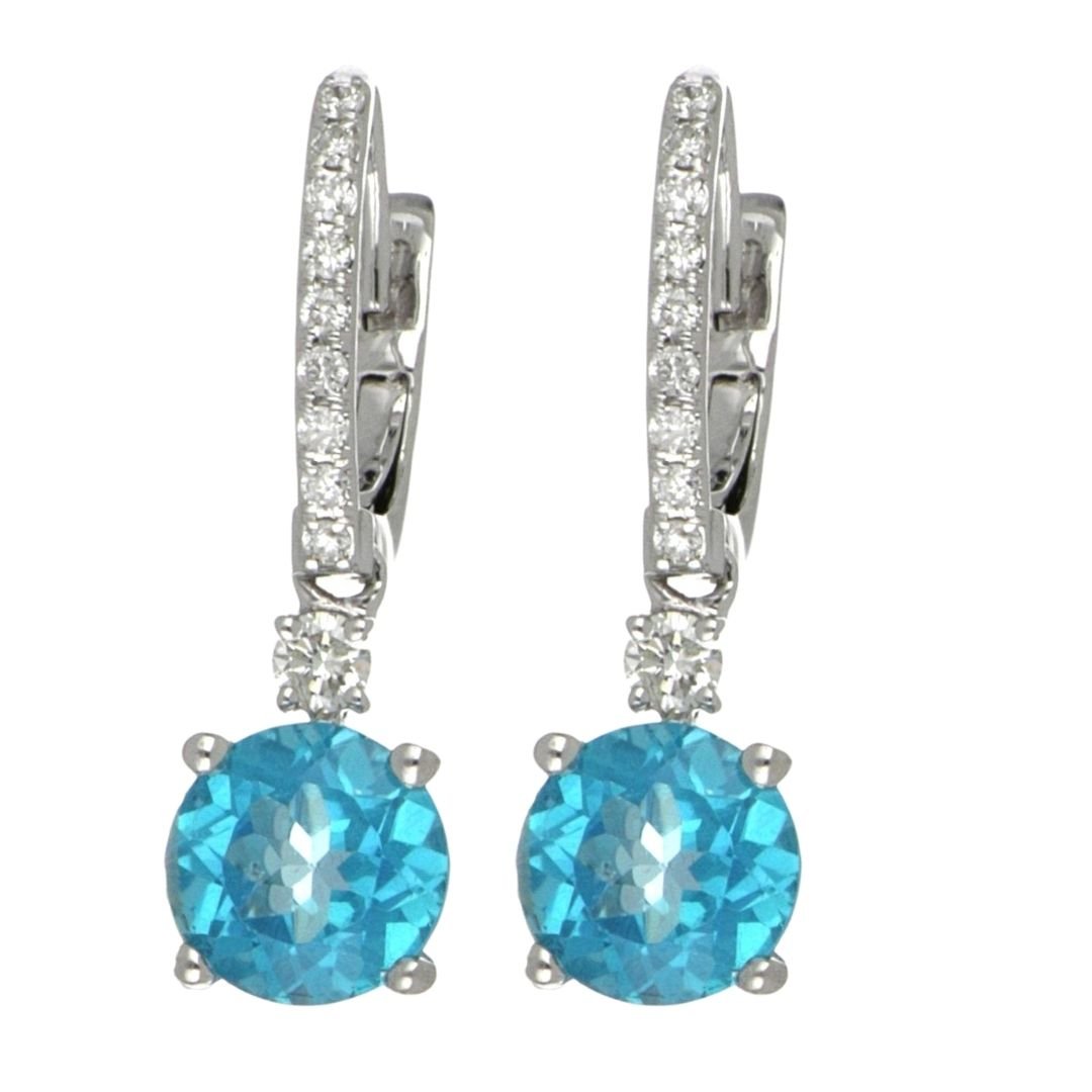 Buy Paraiba Topaz Earrings (Paraiba Topaz 2.86 cts. White Diamond 0.29 cts.) at Kay's Fine Jewelry
