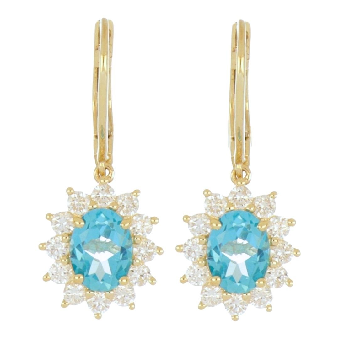 Buy Paraiba Topaz Earrings (Paraiba Topaz 2.87 cts. White Diamond 1.21 cts.) at Kay's Fine Jewelry