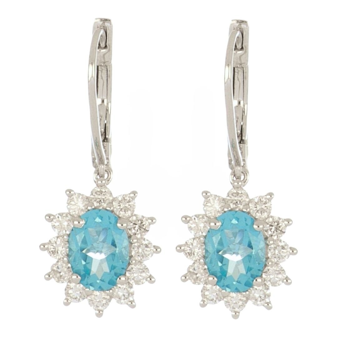 Buy Paraiba Topaz Earrings (Paraiba Topaz 2.87 cts. White Diamond 1.22 cts) at Kay's Fine Jewelry