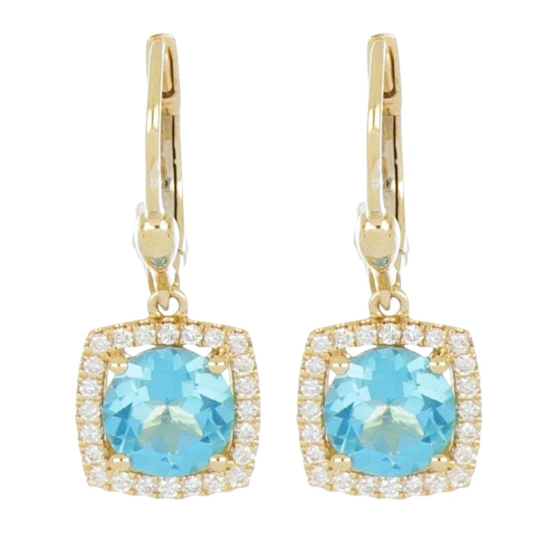 Buy Paraiba Topaz Earrings (Paraiba Topaz 2.88 cts. White Diamond 0.3 cts.) at Kay's Fine Jewelry