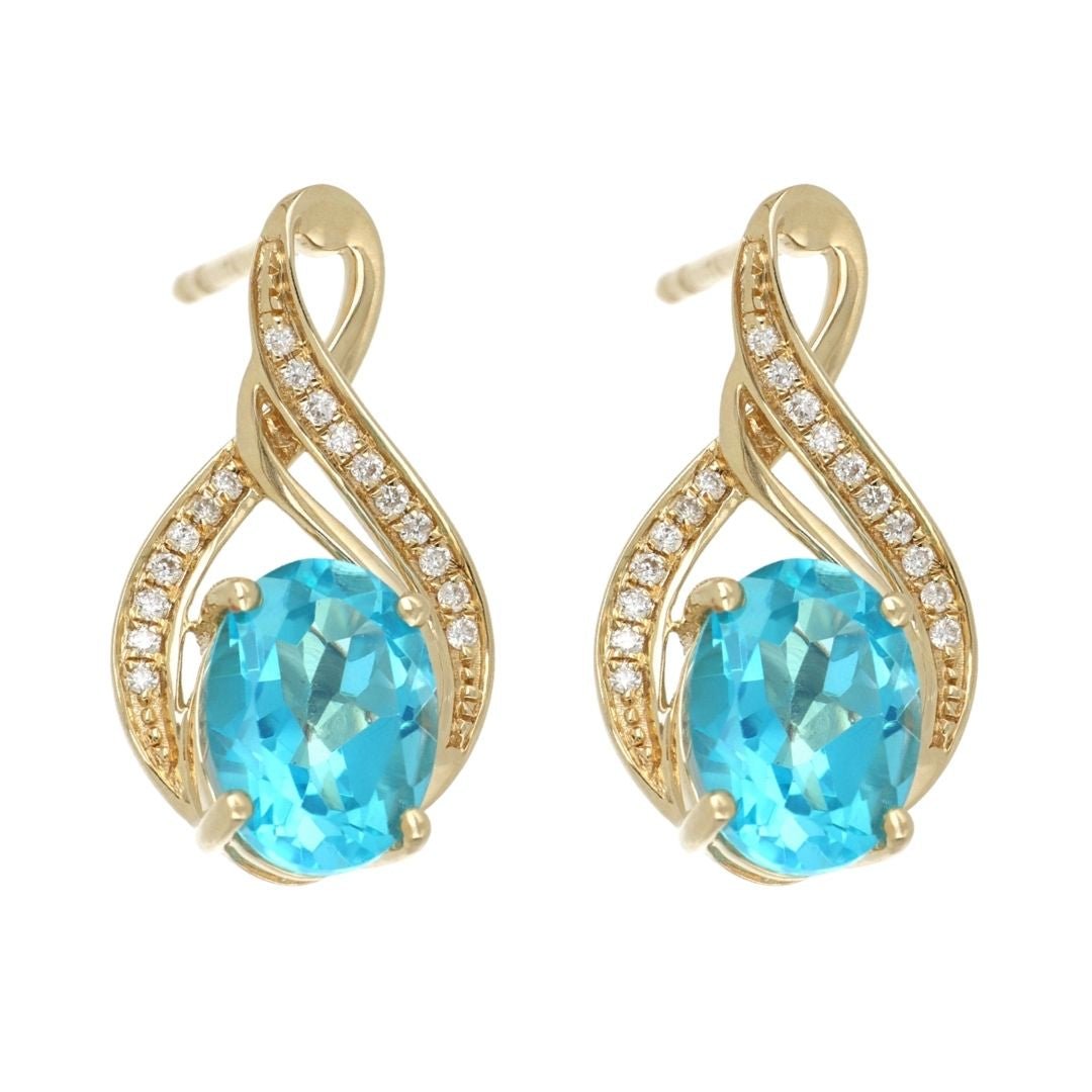 Buy Paraiba Topaz Earrings (Paraiba Topaz 2.93 cts. White Diamond 0.09 cts.) at Kay's Fine Jewelry