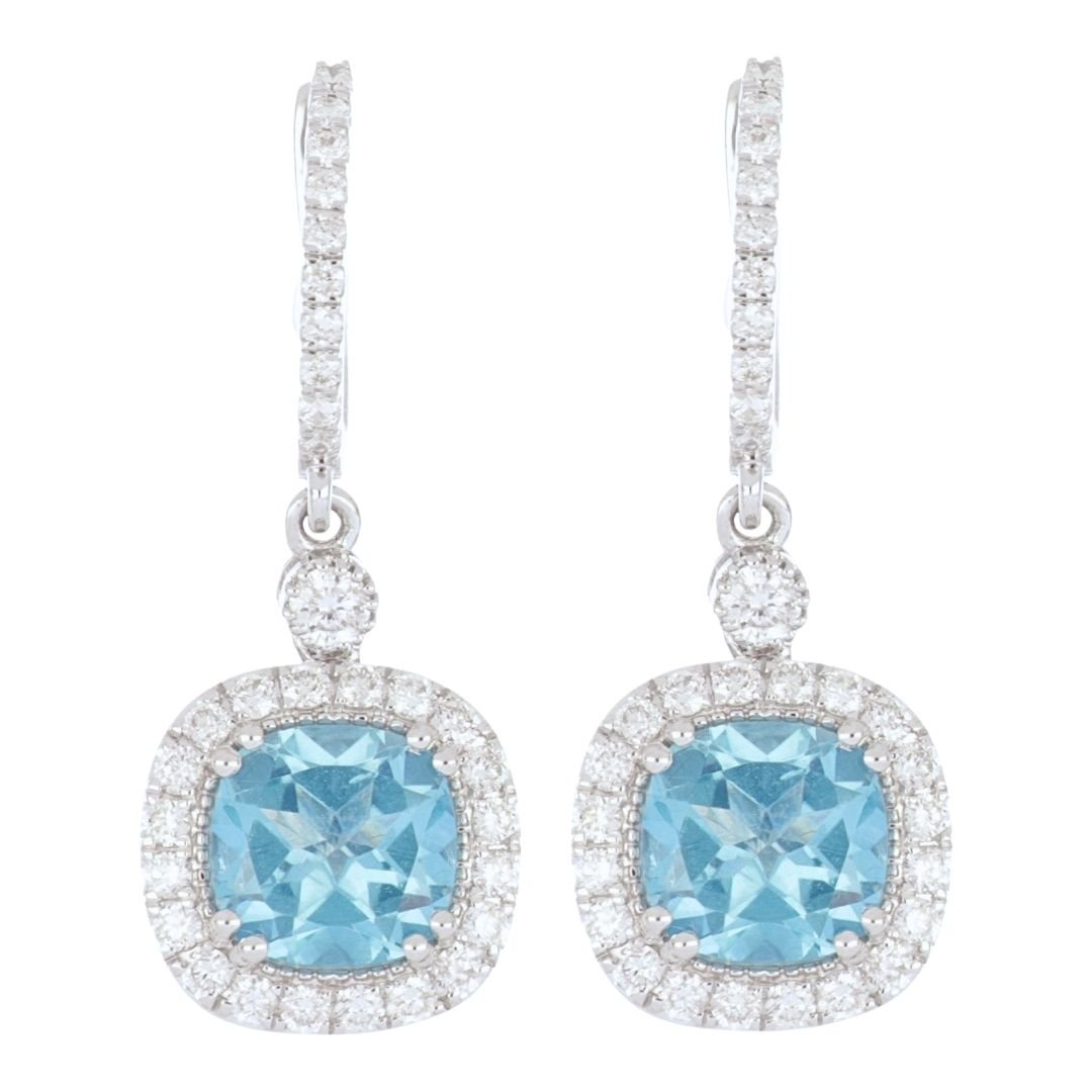 Buy Paraiba Topaz Earrings (Paraiba Topaz 3.42 cts. White Diamond 0.74 cts.) at Kay's Fine Jewelry
