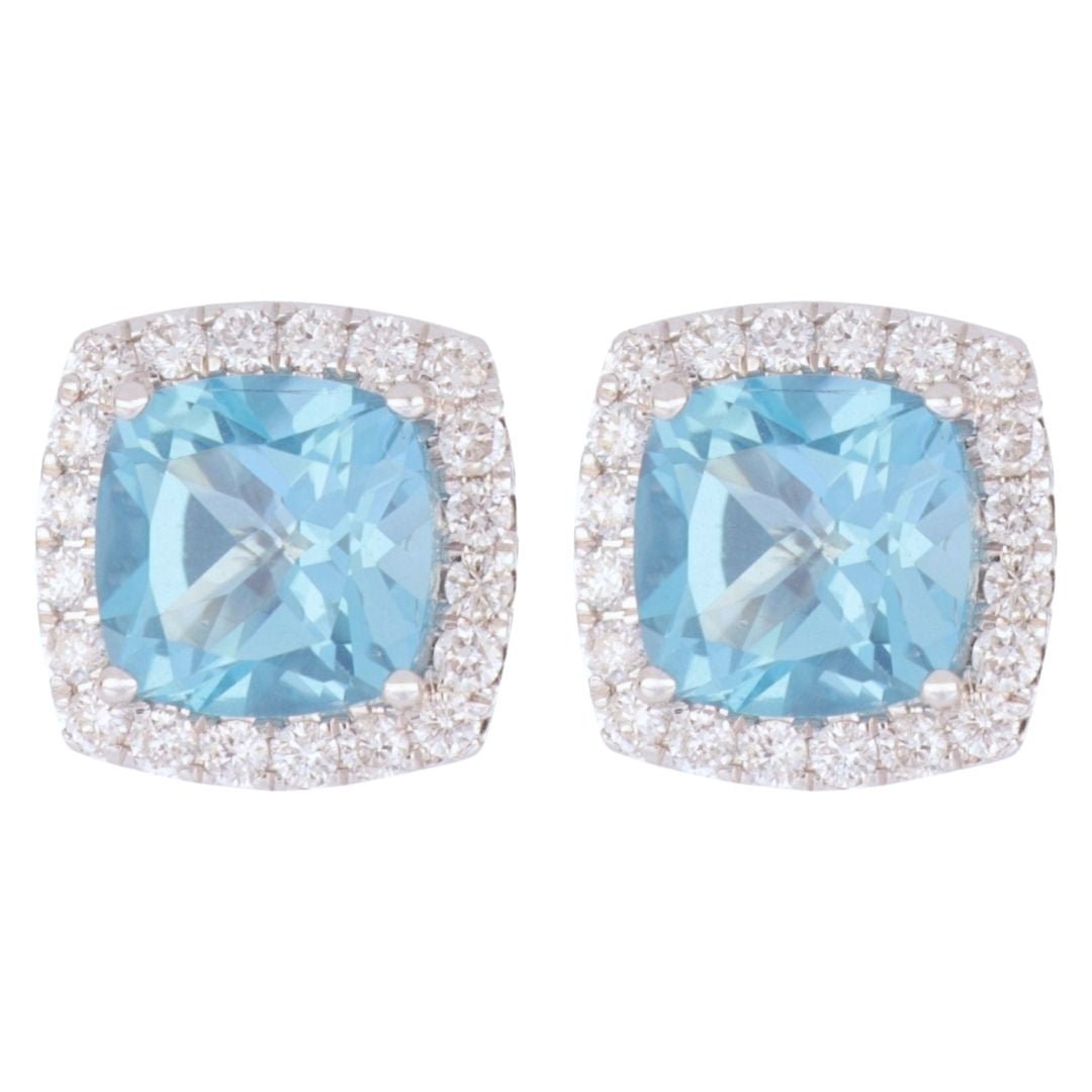 Buy Paraiba Topaz Earrings (Paraiba Topaz 3.72 cts. White Diamond 0.44 cts.) at Kay's Fine Jewelry