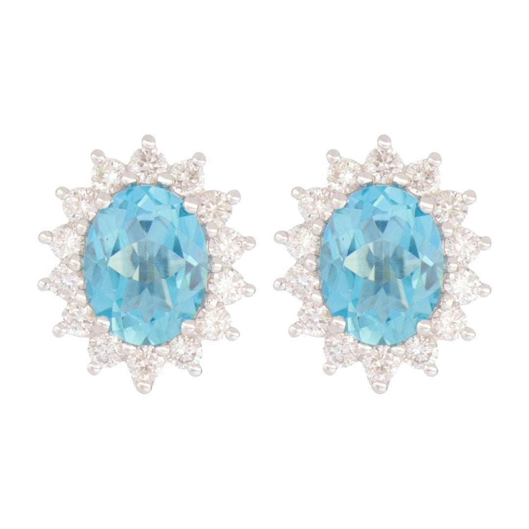 Buy Paraiba Topaz Earrings (Paraiba Topaz 4.16 cts. White Diamond 1.01 cts.) at Kay's Fine Jewelry