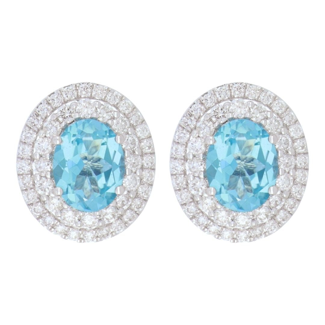 Buy Paraiba Topaz Earrings (Paraiba Topaz 4.22 cts. White Diamond 1.45 cts.) at Kay's Fine Jewelry