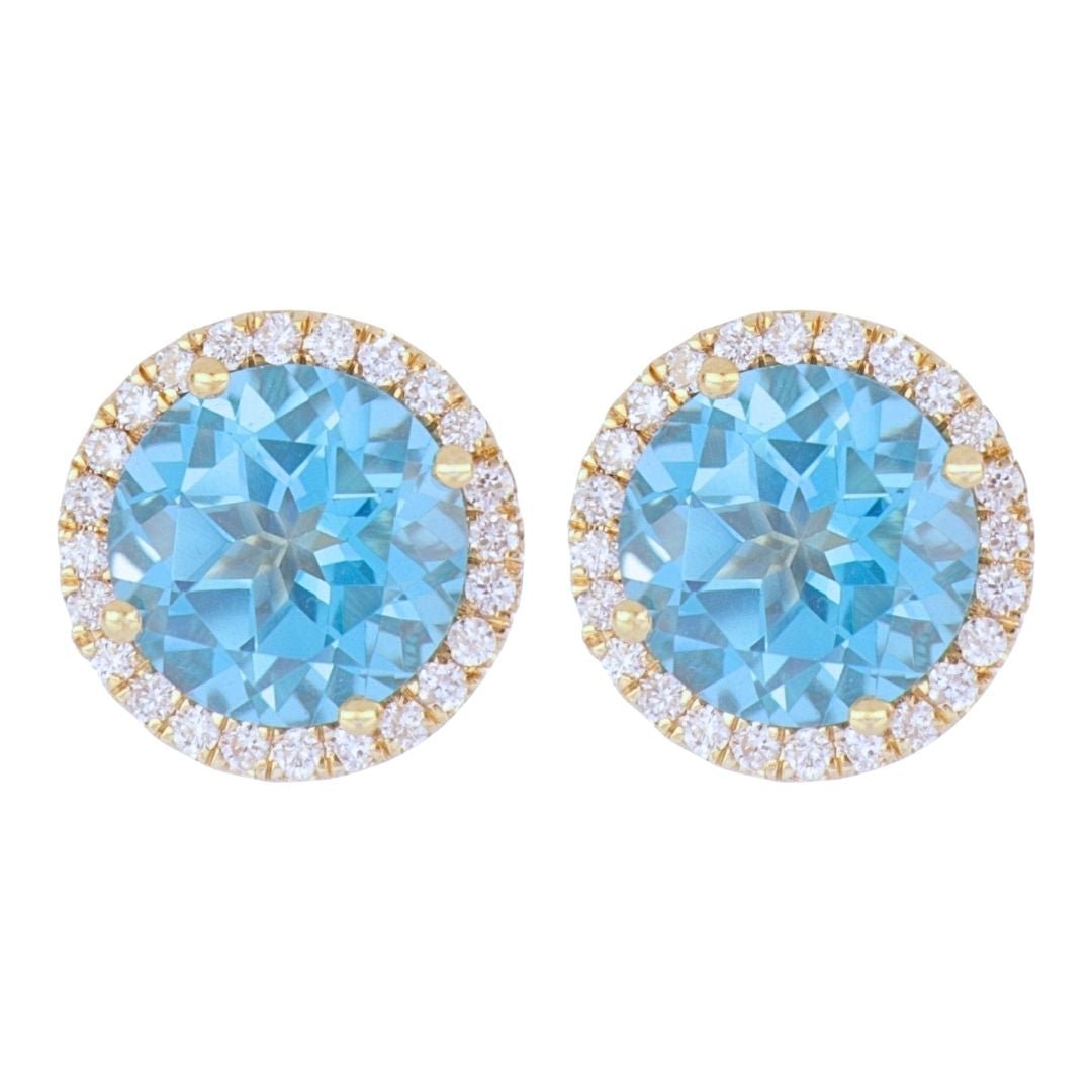Buy Paraiba Topaz Earrings (Paraiba Topaz 4.28 cts. White Diamond 0.29 cts.) at Kay's Fine Jewelry