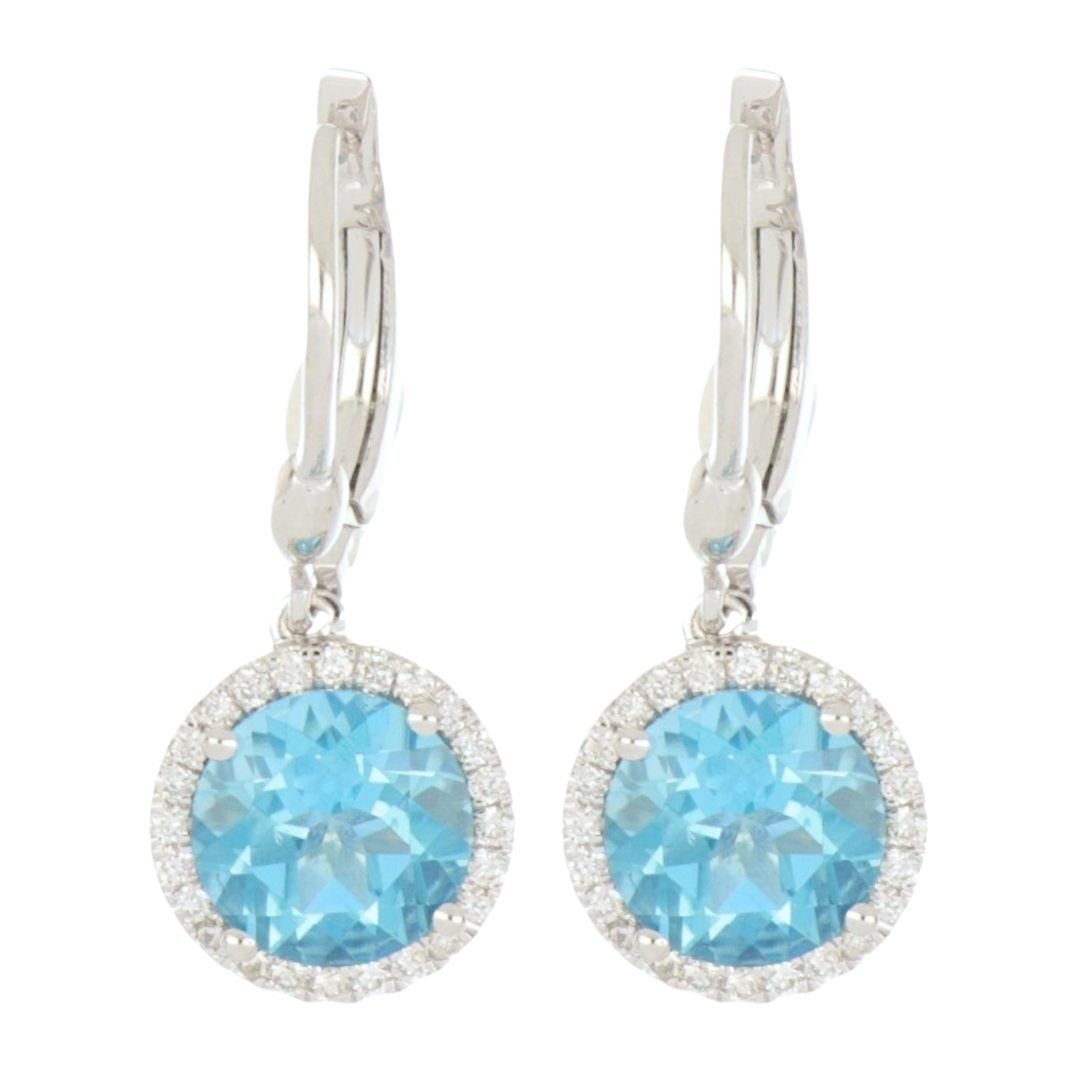 Buy Paraiba Topaz Earrings (Paraiba Topaz 4.39 cts. White Diamond 0.3 cts.) at Kay's Fine Jewelry