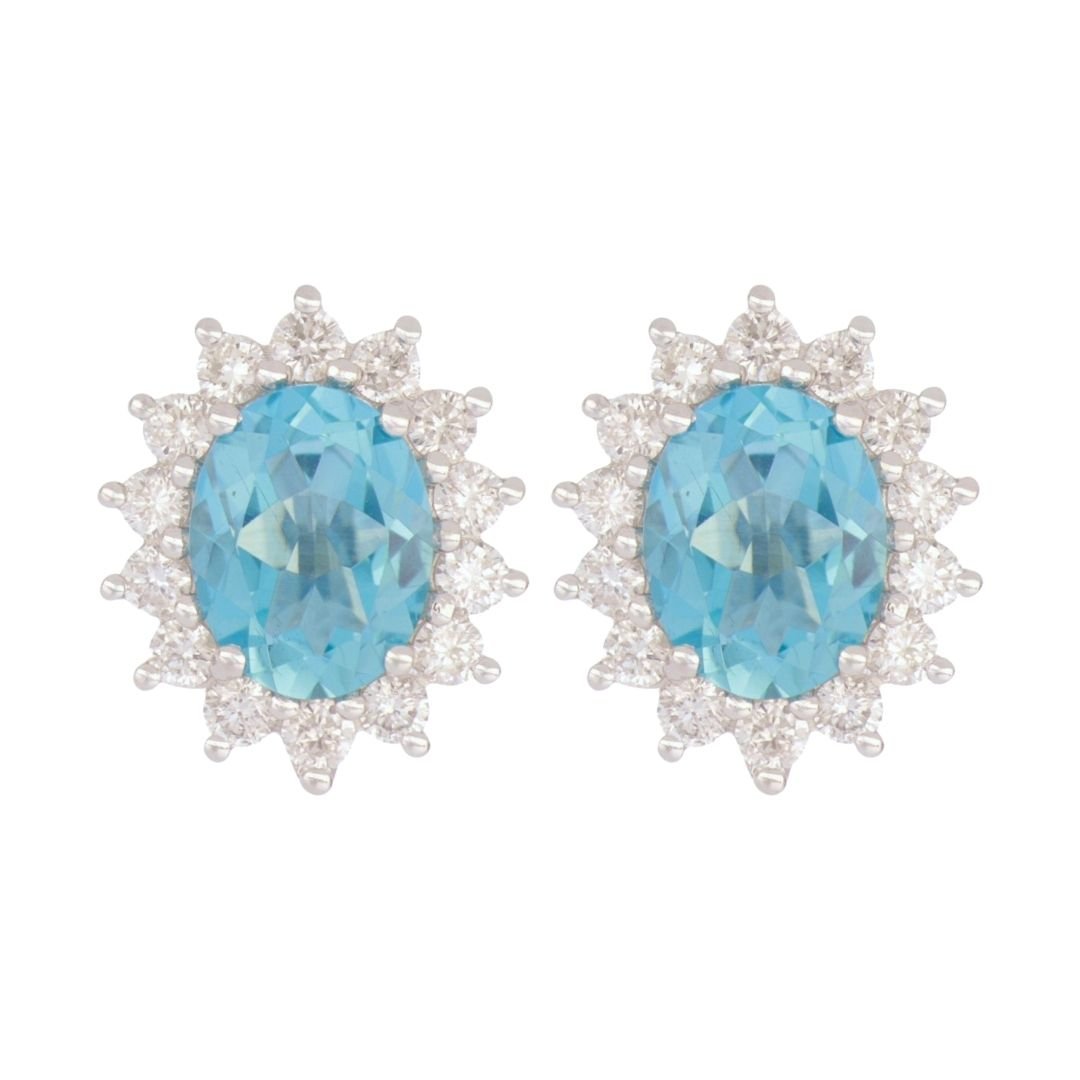 Buy Paraiba Topaz Earrings (Paraiba Topaz 5.86 cts. White Diamond 1.55 cts.) at Kay's Fine Jewelry