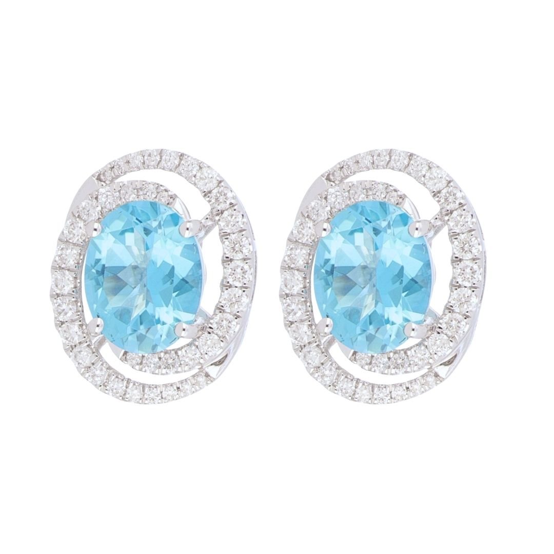 Buy Paraiba Topaz Earrings (Paraiba Topaz 6 cts. White Diamond 0.76 cts.) at Kay's Fine Jewelry