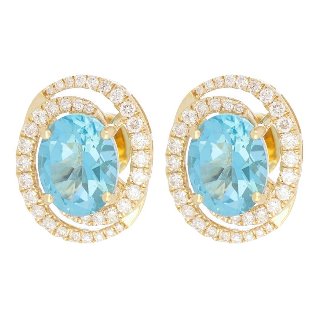 Buy Paraiba Topaz Earrings (Paraiba Topaz 6.02 cts. White Diamond 0.76 cts.) at Kay's Fine Jewelry