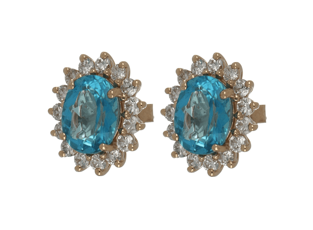 Buy Paraiba Topaz Earrings (Paraiba Topaz 6.22 cts. White Diamond 1.47 cts.) at Kay's Fine Jewelry