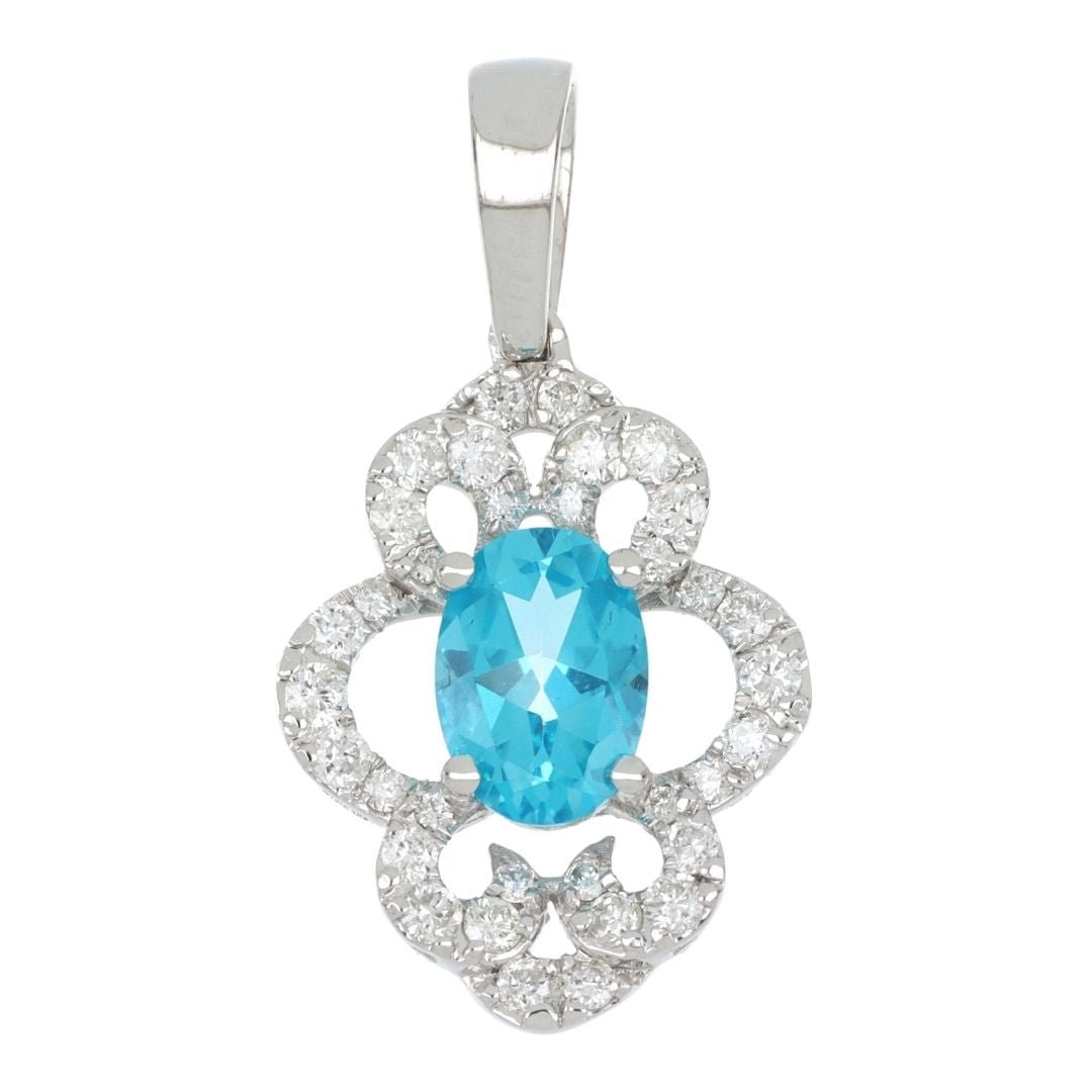 Buy Paraiba Topaz Pendant (Paraiba Topaz 0.74 cts. White Diamond 0.32 cts.) at Kay's Fine Jewelry