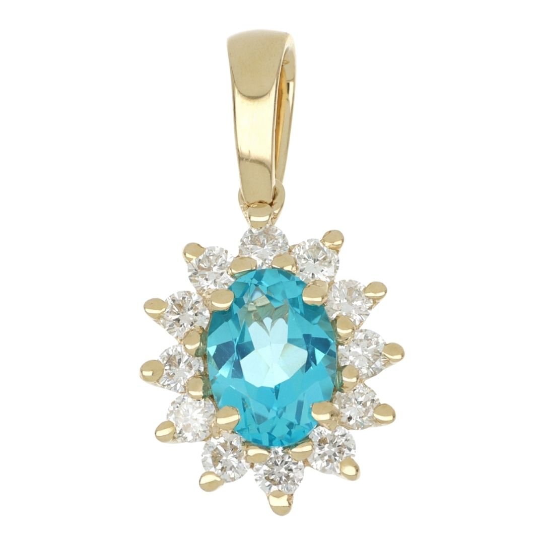 Buy Paraiba Topaz Pendant (Paraiba Topaz 0.84 cts. White Diamond 0.36 cts. ) at Kay's Fine Jewelry