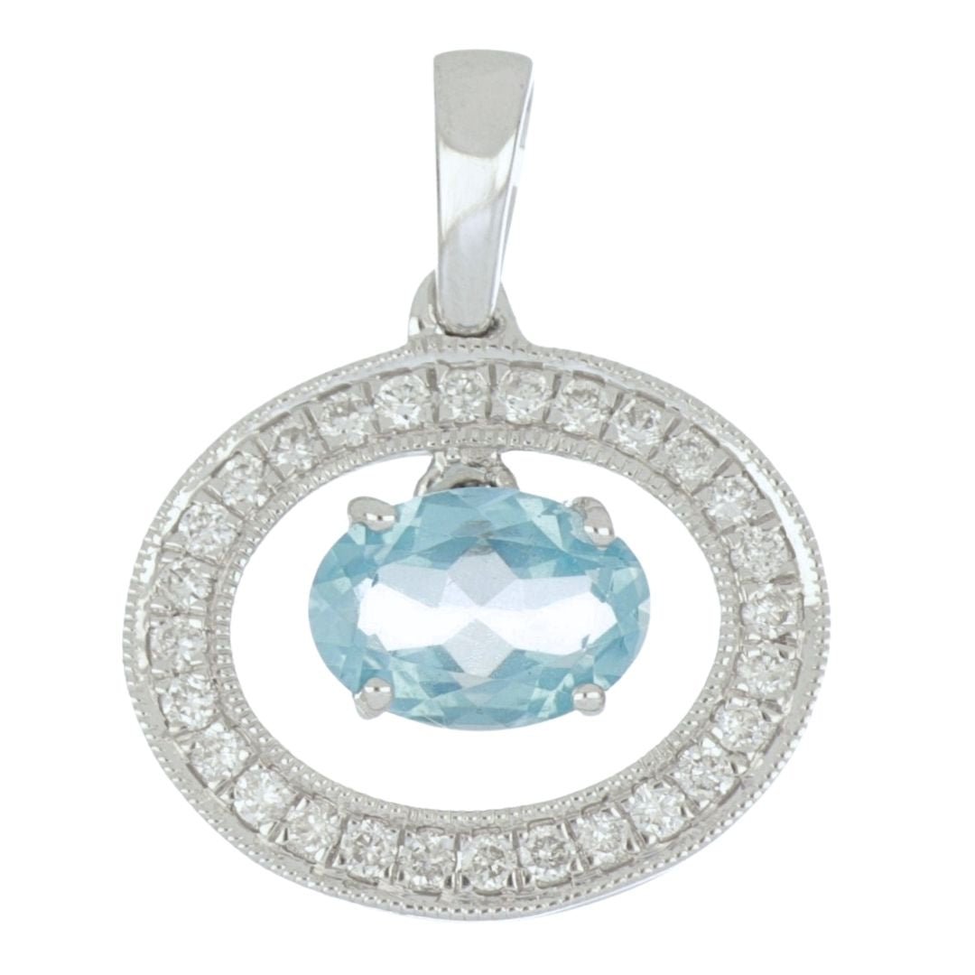 Buy Paraiba Topaz Pendant (Paraiba Topaz 0.88 cts. White Diamond 0.19 cts.) at Kay's Fine Jewelry