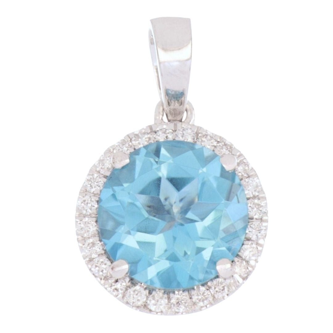 Buy Paraiba Topaz Pendant (Paraiba Topaz 0.99 cts. White Diamond 0.13 cts.) at Kay's Fine Jewelry