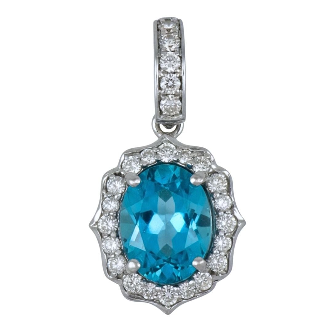 Buy Paraiba Topaz Pendant (Paraiba Topaz 1.35 cts. White Diamond 0.2 cts.) at Kay's Fine Jewelry