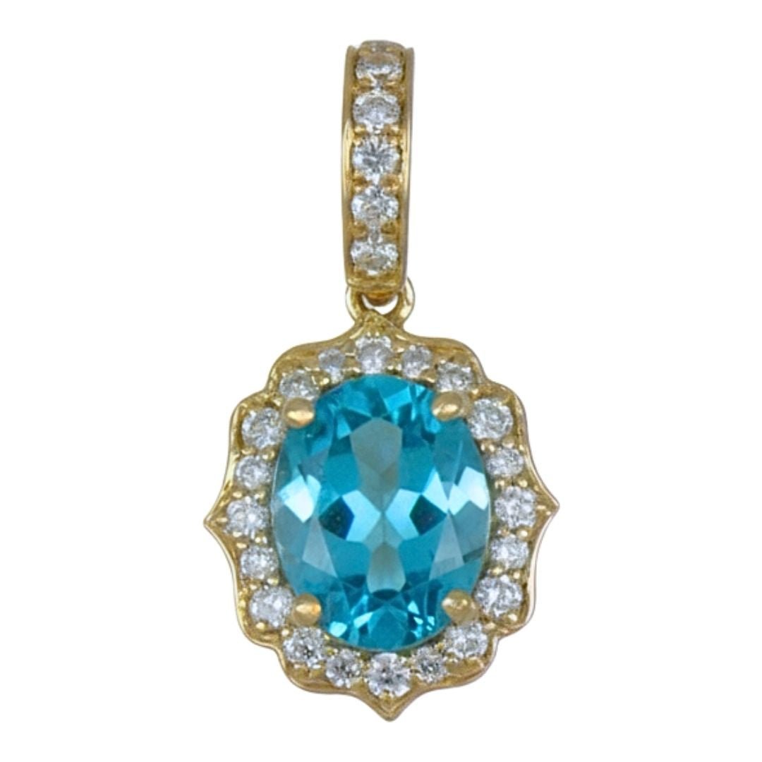 Buy Paraiba Topaz Pendant (Paraiba Topaz 1.46 cts. White Diamond 0.16 cts.) at Kay's Fine Jewelry