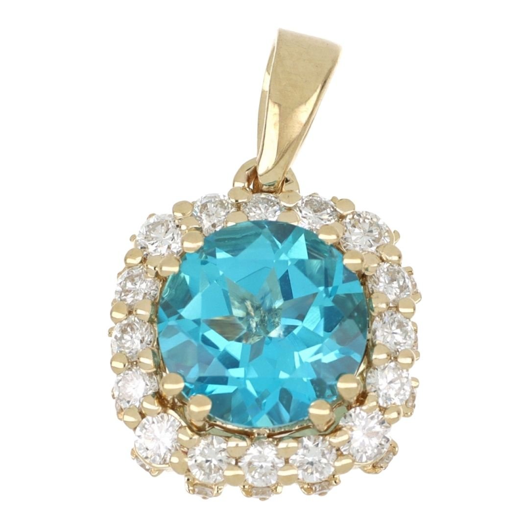 Buy Paraiba Topaz Pendant (Paraiba Topaz 1.46 cts. White Diamond 0.37 cts.) at Kay's Fine Jewelry