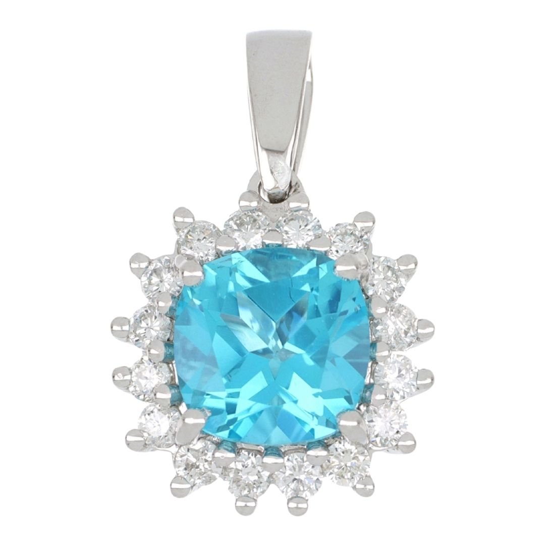 Buy Paraiba Topaz Pendant (Paraiba Topaz 1.66 cts. White Diamond 0.29 cts.) at Kay's Fine Jewelry