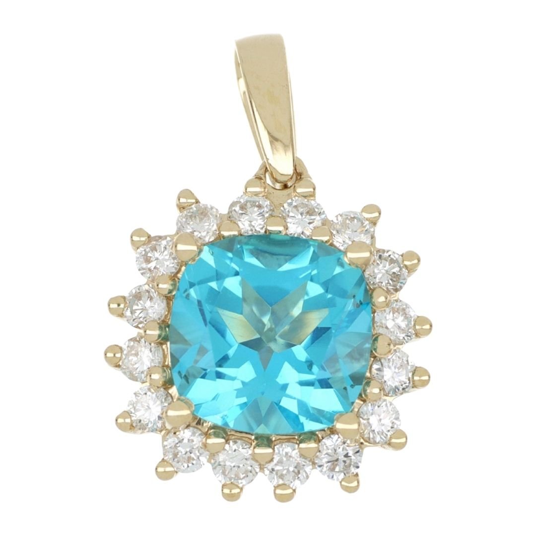 Buy Paraiba Topaz Pendant (Paraiba Topaz 1.67 cts. White Diamond 0.3 cts.) at Kay's Fine Jewelry