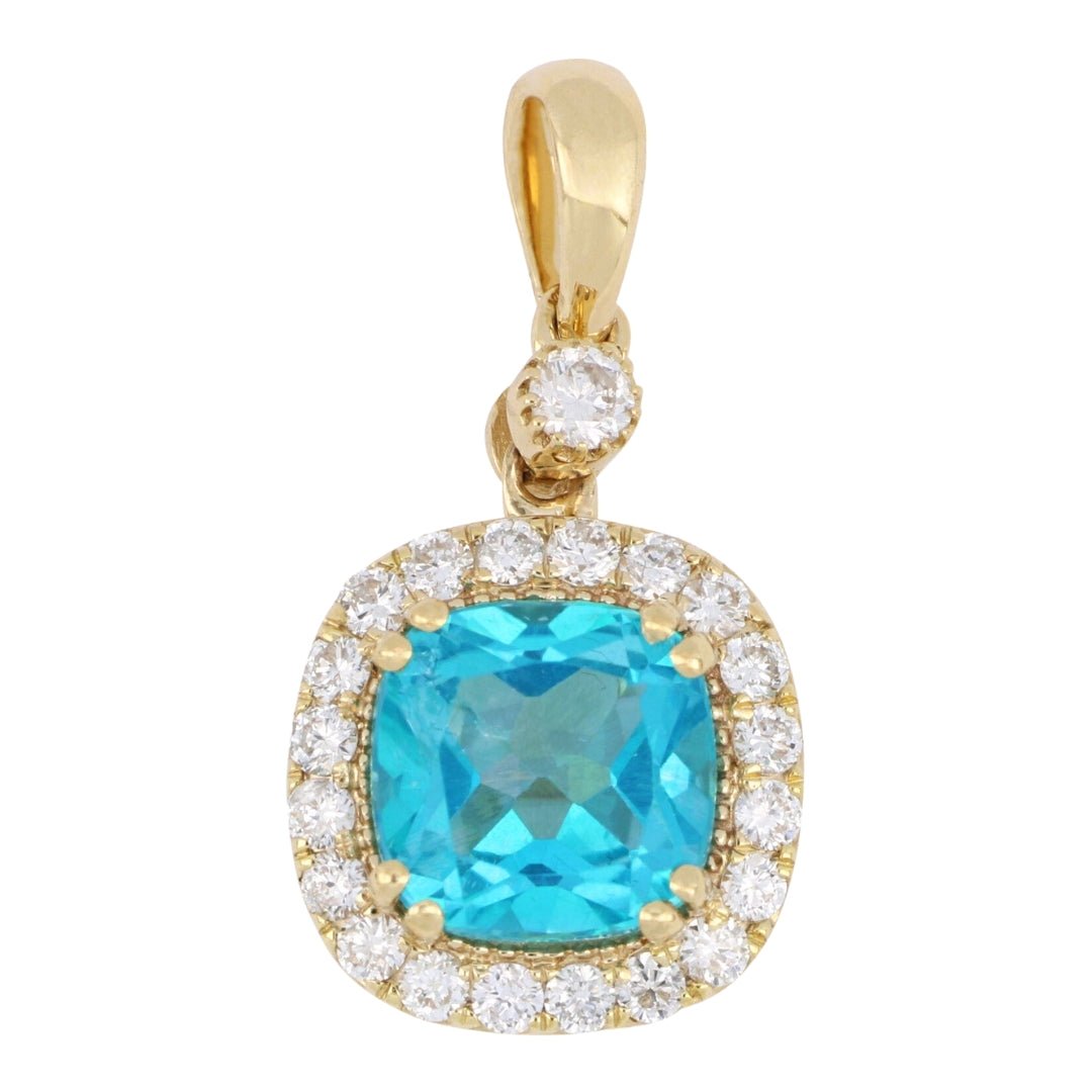 Buy Paraiba Topaz Pendant (Paraiba Topaz 1.9 cts. White Diamond 0.32 cts.) at Kay's Fine Jewelry